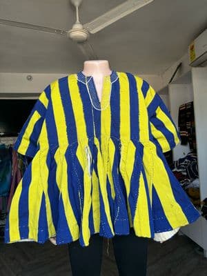 MENS BATAKARI - Blue Yellow Stripe